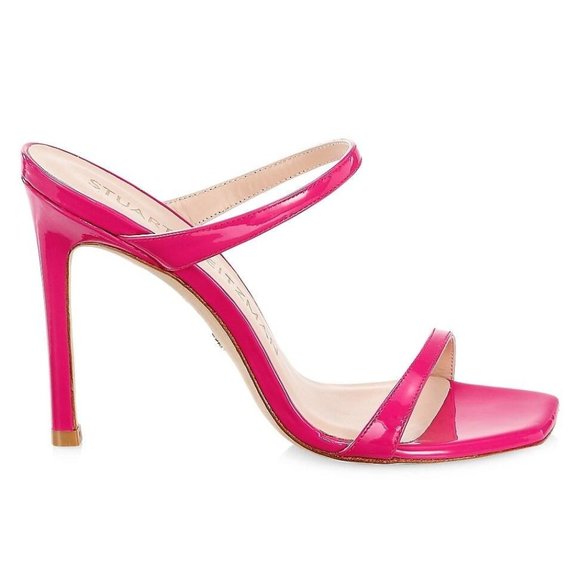 Stuart Weitzman Shoes - Peonia Hot Pink Patent Leather Aleena 75 Sandals